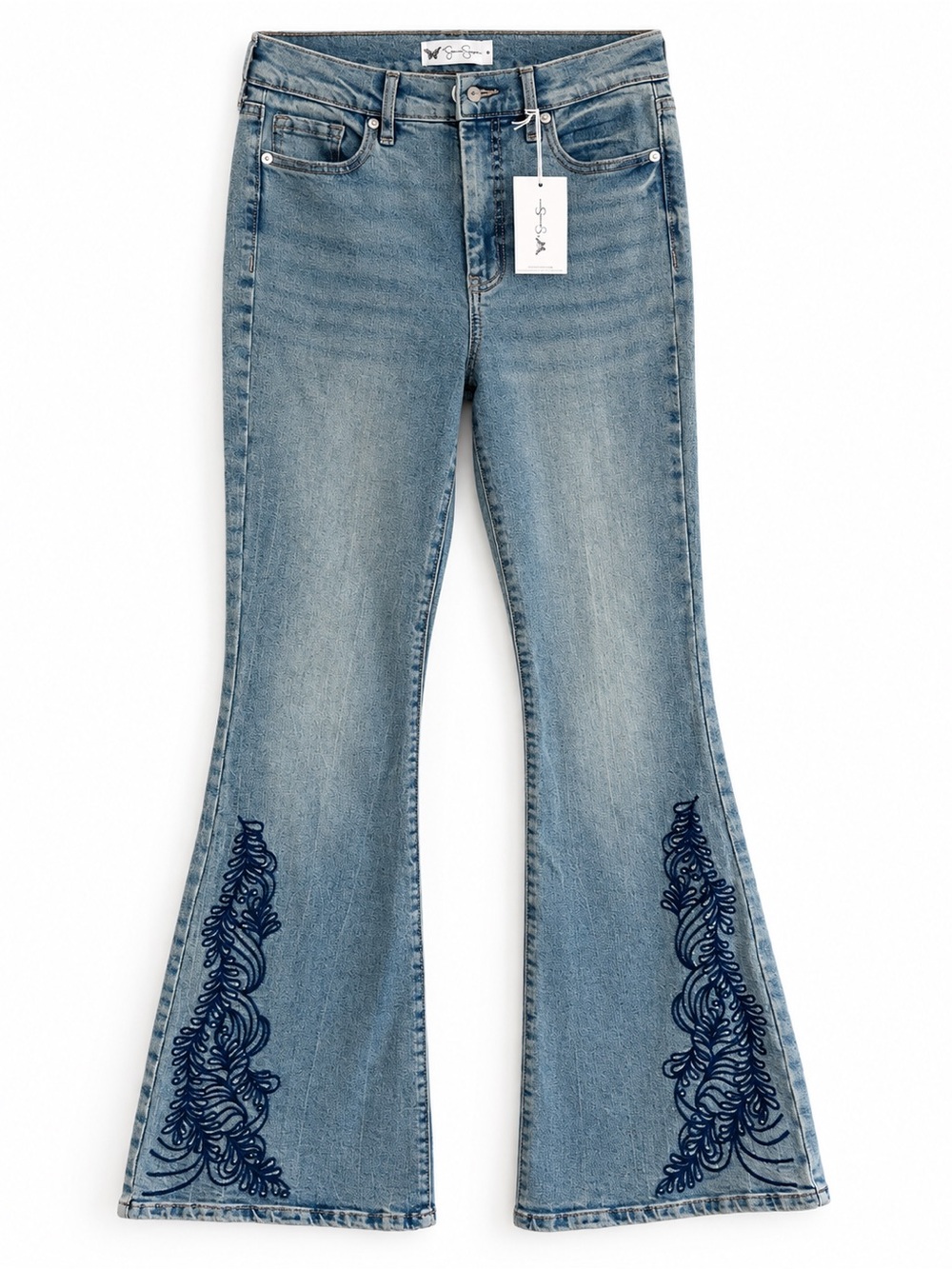 Jessica Simpson Daisy Embroidered Flare Jeans Size 8 NWT
